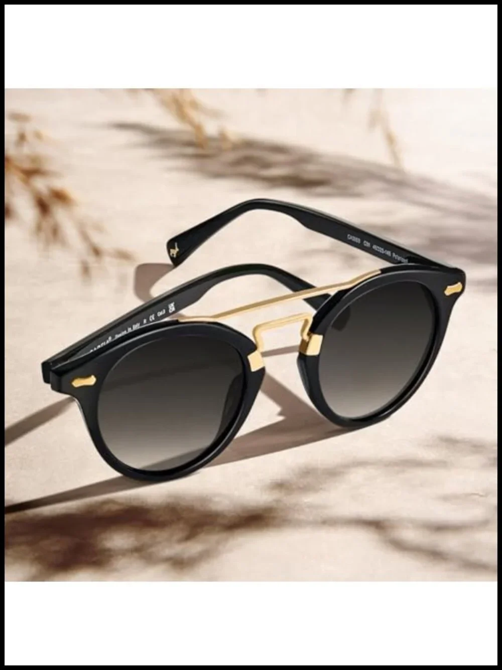 Retro Metal Brow Double Bridge Sunglasses Round Small Face Acetate Frame